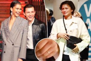 Zendaya sparks marriage rumors with Tom Holland after being seen wearing a gold band