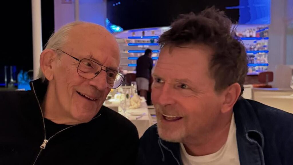 Michael J. Fox reunites with Back To The Future costar Christopher Lloyd four decades after iconic film