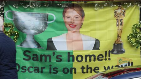Jessie Buckley fans adorn her home town of Killarney with signs and banners ahead of Oscars ceremony