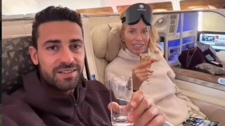 Real Housewives star Caroline Stanbury, 49, returns to war-torn Dubai with her toyboy husband, 31, and declares ‘there’s no place like home’ as they resume ‘normal life’