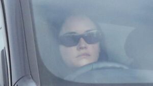 Downcast Jacqueline Jossa wears a pair of dark sunglasses as she is spotted for first time since split after it was revealed estranged husband Dan Osbourne left over her behaviour