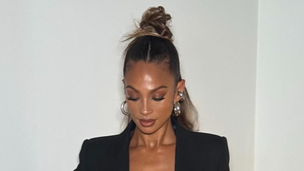 Alesha Dixon puts on a racy display in a skimpy bra and blazer dress as she presents an award at the 2026 MOBOs