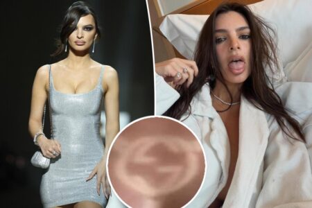 Emily Ratajkowski shows off Gucci thong tan on Instagram