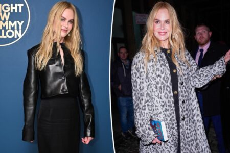 Nicole Kidman wears Chanel leopard print coat in NYC, Khaite leather on ‘Fallon’