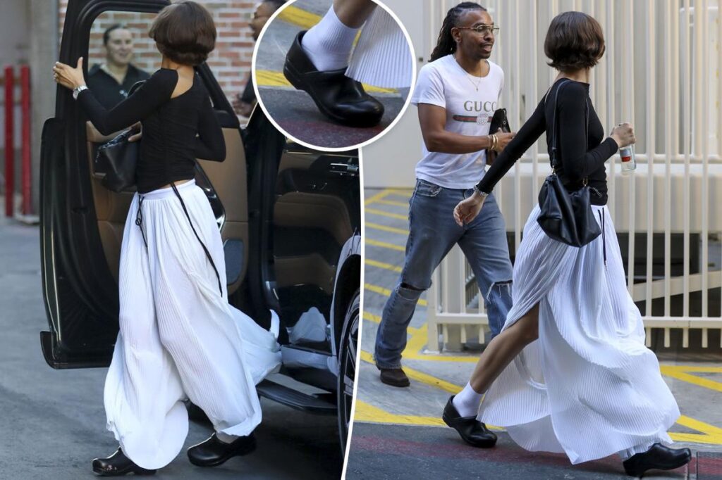 Zendaya wears Dansko clogs while shopping on Rodeo Drive