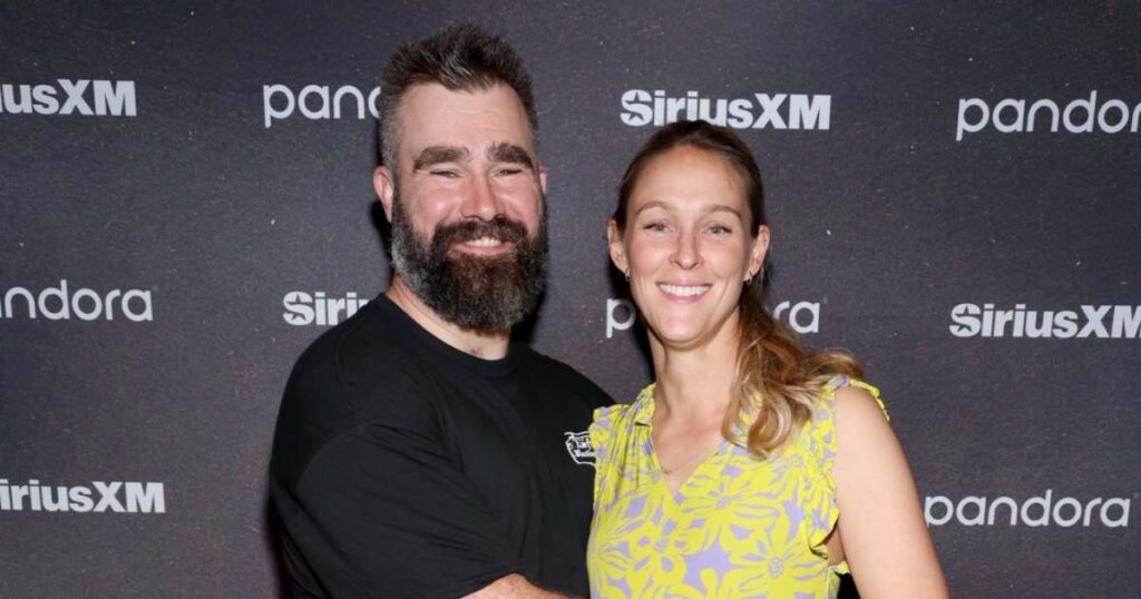 Kylie Kelce Addresses Critics Who Say She Doesn’t Let Jason Watch Their Kids: ‘They’re F***ing His’