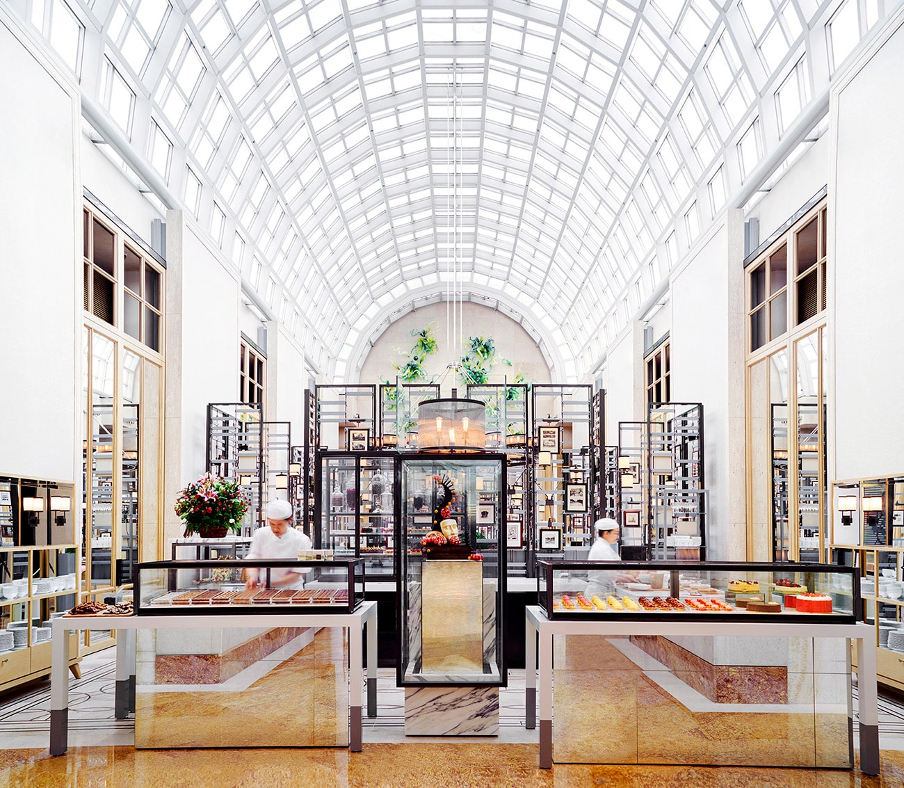 Elegant dessert display at The Patisserie at Colony, The Ritz-Carlton Millenia Singapore.
