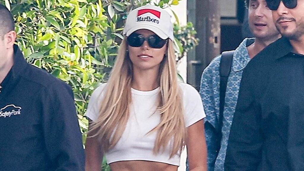 Brooks Nader flaunts her toned abs during outing in LA… amid hot new romance with Taron Egerton