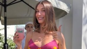 Hailey Bieber sizzles in slinky dress ahead of Justin’s show as celebs frolic around Coachella Day 2
