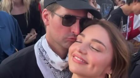 Miranda Kerr makes a surprise appearance at Coachella with her billionaire husband – as fellow Australian celebrity Bec Judd stuns in lace mini skirt