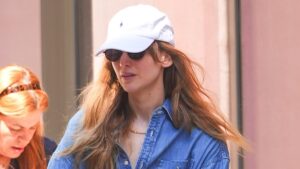 Jennifer Lawrence is seen pushing her baby in a stroller in NYC after saying she’s a ‘stay-at-home mom’