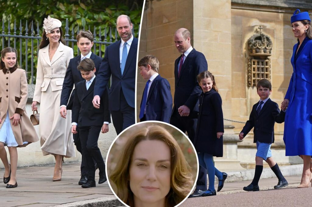 Prince William, Kate Middleton and kids attend Easter Service