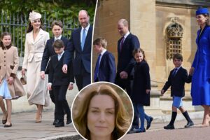 Prince William, Kate Middleton and kids attend Easter Service