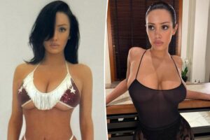 Bianca Censori models tiny fringed bikini in Instagram photo