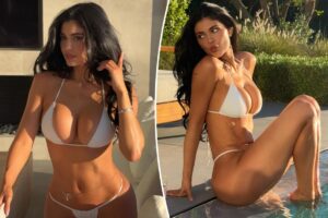 Kylie Jenner is white-hot in a bikini and body chain
