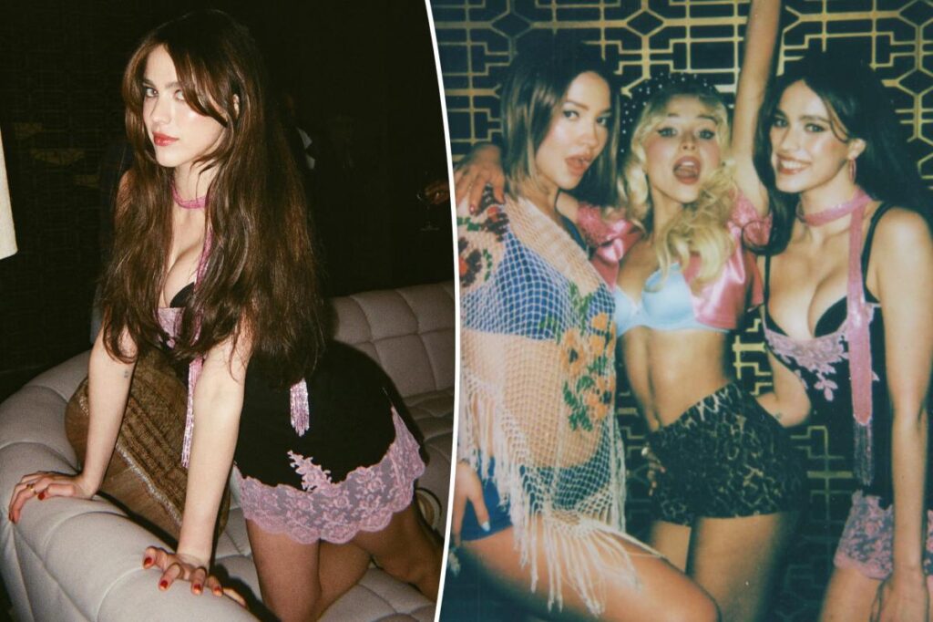 Margaret Qualley wears vintage Betsey Johnson in Sabrina Carpenter’s ‘House Tour’ music video