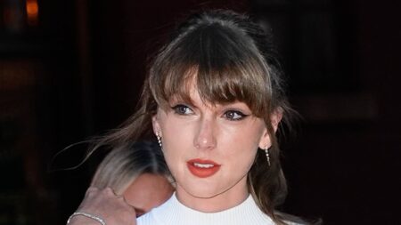 Taylor Swift rocks bridal white look for NYC night out with gal pal… amid Travis Kelce wedding excitement