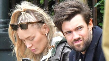 Newlyweds Jack Whitehall and Roxy Horner look engrossed by their phones as they minimoon in Venice after their £250,000 wedding