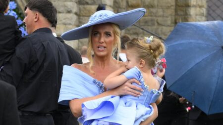 Paris Fury nails mother-of-the bride chic in elegant blue ensemble as daughter Venezuela, 16, marries Noah Price, 19 – while hardman dad Tyson grows emotional over ‘beautiful’ day
