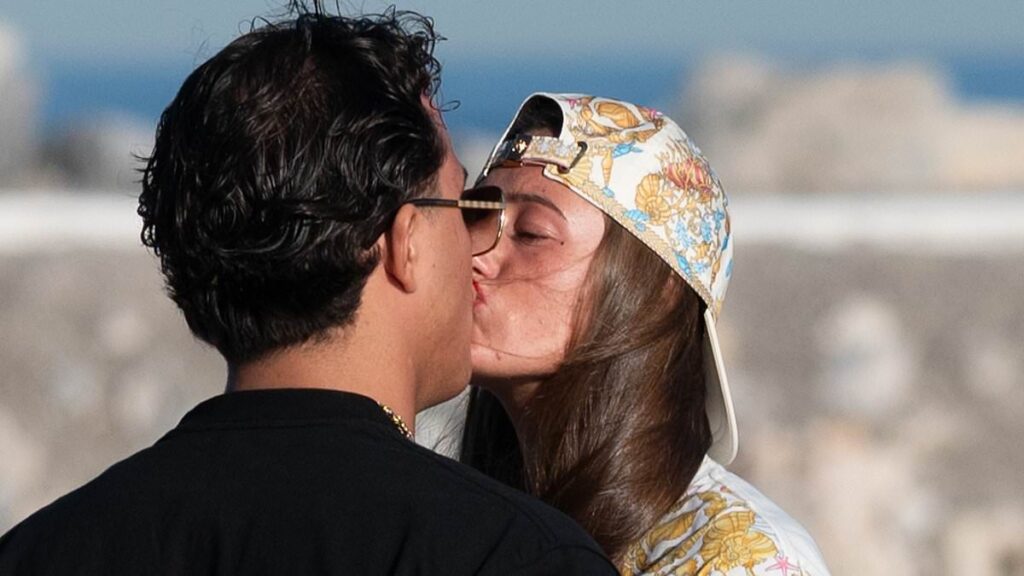 Newlyweds Venezuela Fury, 16, and Noah Price, 19, share a sweet kiss as they enjoy £30,000 honeymoon in Marbella gifted by Tyson and Paris