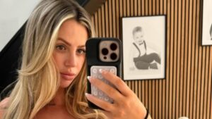 Pregnant Holly Hagan says her ‘sides are going to BURST at the seams’ as she bares her bump in bikini-clad snap to mark 38 weeks milestone
