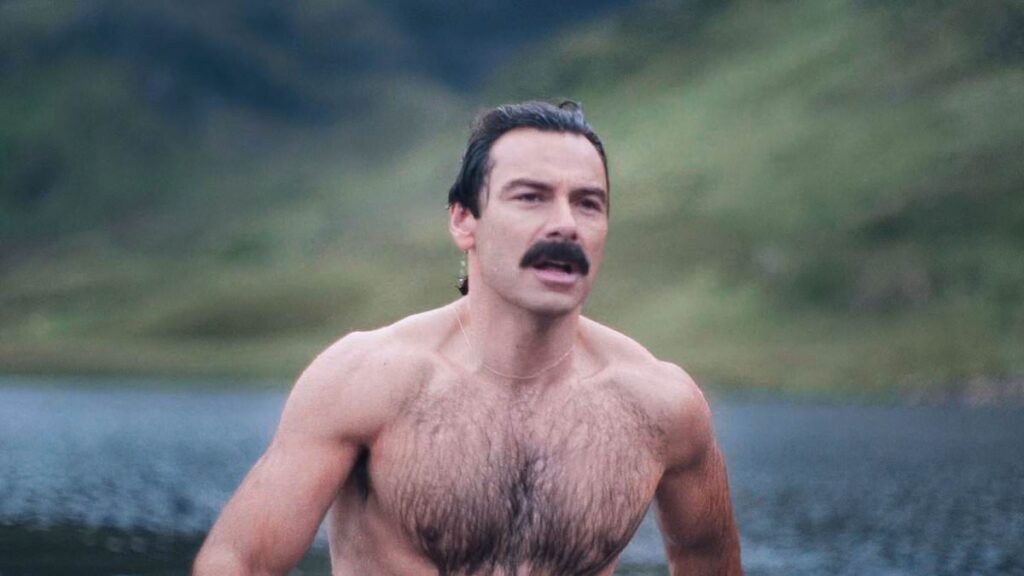 Rivals star Aiden Turner sets pulses racing as he strips off to recreate Poldark’s nude swimming scene in latest episode of Disney+ bonkbuster
