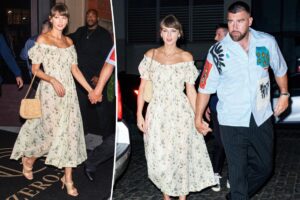 Taylor Swift wears Doen floral dress for Travis Kelce date night in NYC