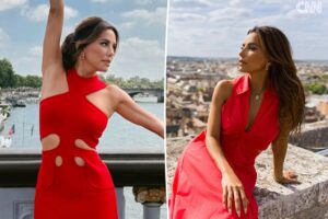 Eva Longoria wore Petal & Pup’s $30 earrings in ‘Searching for France’