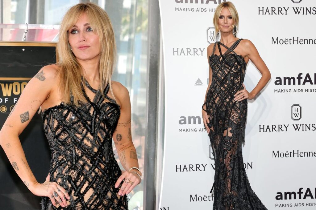 Miley Cyrus wears vintage Versace dress for Hollywood Walk of Fame Star ceremony