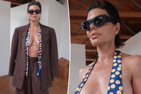 Lisa Rinna wears her tie as a top after American Music Awards 2026