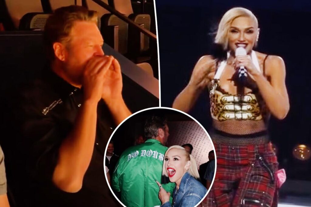 Gwen Stefani gives Blake Shelton a shoutout as he ‘finally’ attends No Doubt residency