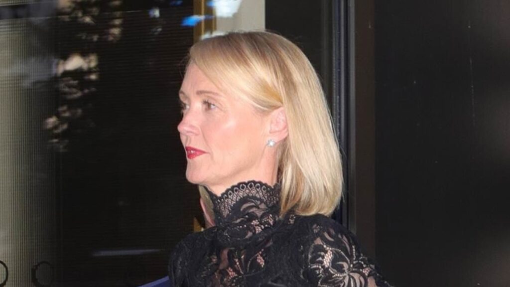 Ant McPartlin’s wife Anne-Marie debuts glamorous new bobbed hair as she flashes a hint of her bra in daring plunging lace dress