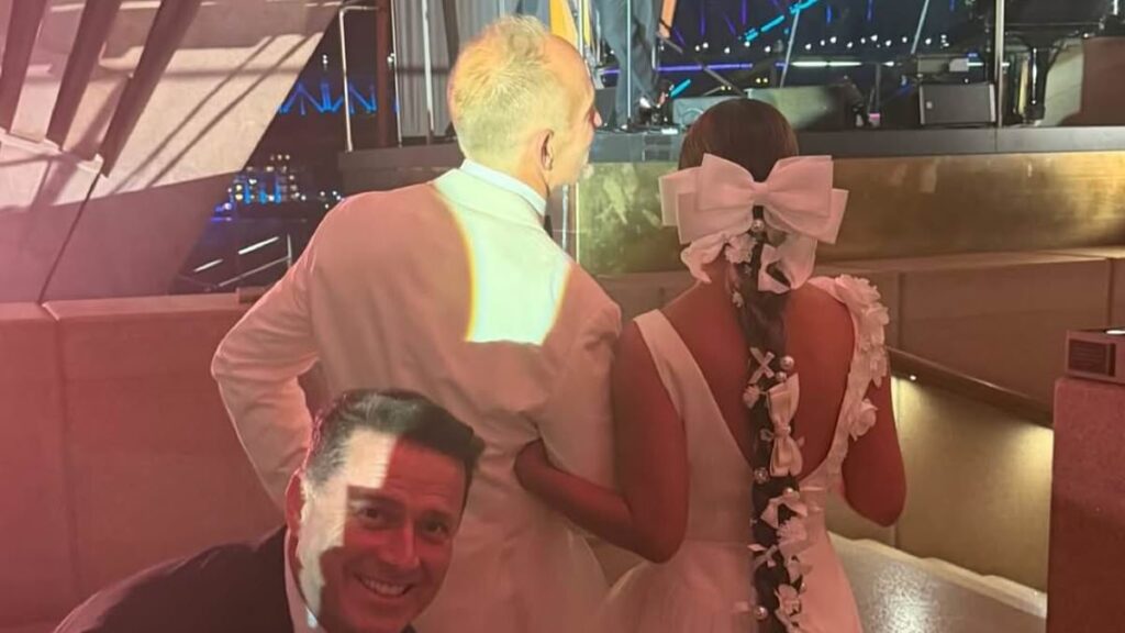 Inside the lavish, star-studded Sydney Opera House wedding of top Australian lawyer as Karl Stefanovic pulls off the ultimate wedding photobomb and Harry Garside parties it up
