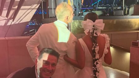Inside the lavish, star-studded Sydney Opera House wedding of top Australian lawyer as Karl Stefanovic pulls off the ultimate wedding photobomb and Harry Garside parties it up