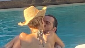 Bikini-clad Olivia Attwood and boyfriend Pete Wicks enjoy a steamy smooch in the pool as they embark on romantic getaway to St Tropez