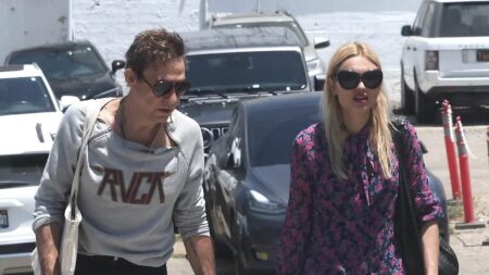 Jamie Hince, 57, steps out with Kate Moss doppelganger, 29, who looks just like his supermodel ex in hotpants and ballet flats while smoking a cigarette
