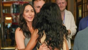 Simon Cowell and Lauren Silverman greet his ex Sinitta at Sinatra The Musical after the singer said their romance was a ‘bitter pill to swallow’