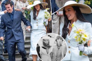 All the details of Dua Lipa’s wedding skirt suit and Bulgari diamond necklace to marry Callum Turner in London