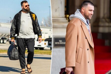 Jason and Travis Kelce’s ‘New Heights’ podcast teams with OluKai on sandal collab