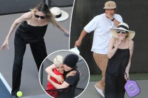 Angelina Jolie plays pickleball with her kids in playful pics