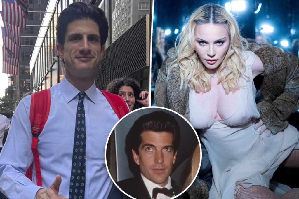 Jack Schlossberg has cringey reaction to Madonna’s raunchy comments about his uncle JFK Jr.