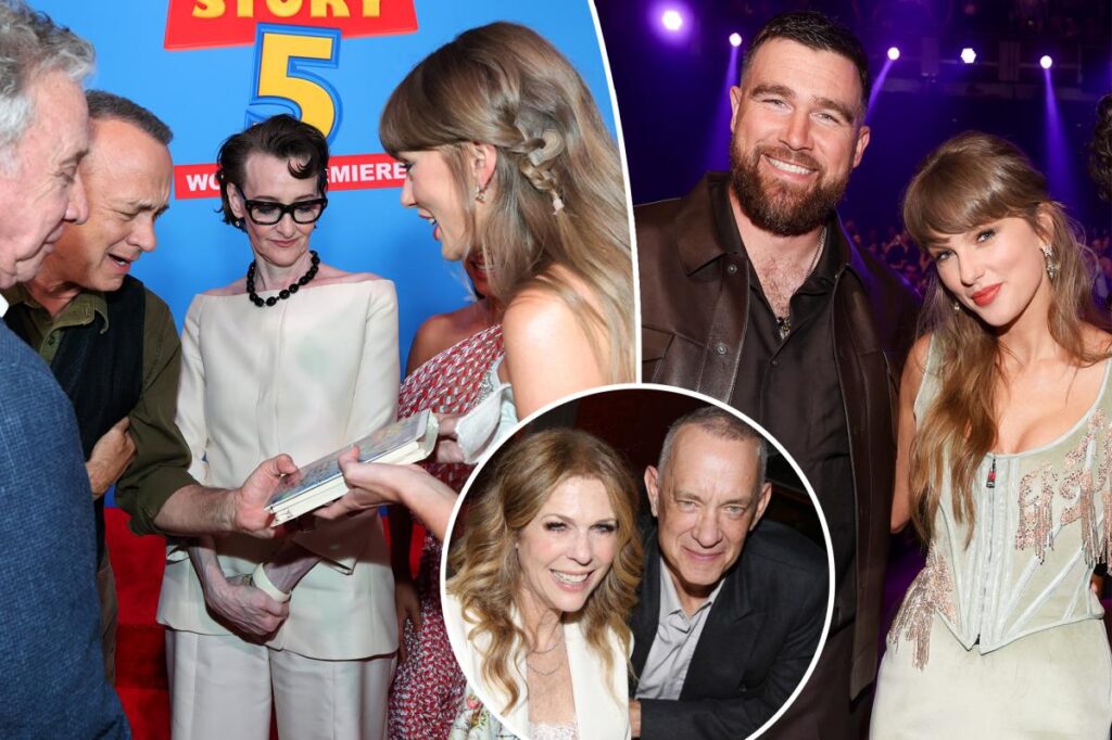 Tom Hanks shares marriage advice for Taylor Swift and Travis Kelce at ‘Toy Story 5’ premiere