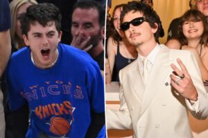 Timothée Chalamet shades the Oscars while celebrating Knicks’ NBA championship