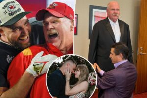 Chiefs coach Andy Reid gets fitted in a tuxedo for Taylor Swift and Travis Kelce’s wedding