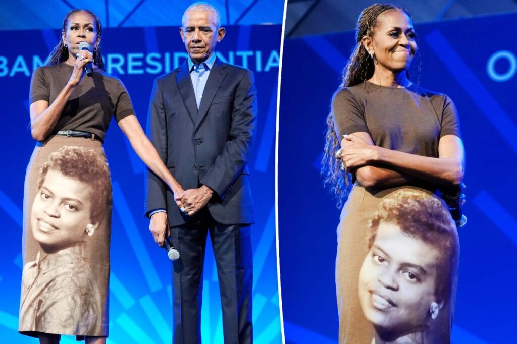 Michelle Obama’s skirt tribute to late mom brings Barack Obama to tears