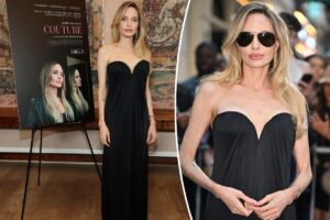 Angelina Jolie promotes new movie ‘Couture’ in black Tom Ford dress