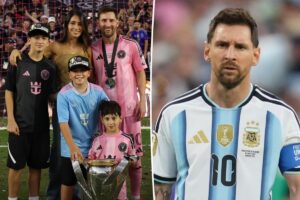 Wife Antonela Roccuzzo and three sons