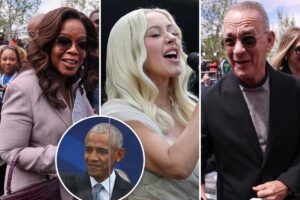 Obama’s Presidential Center opening ceremony has star-studded turnout with Tom Hanks, Oprah, Christina Aguilera and more