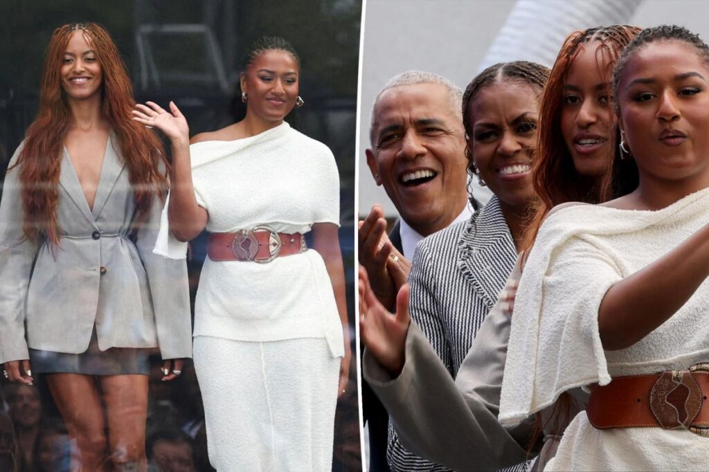 Malia, Sasha Obama attend Obama Presidential Center opening