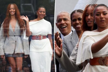 Malia, Sasha Obama attend Obama Presidential Center opening